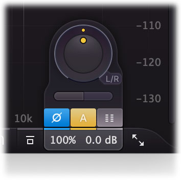 FabFilter Pro-Q 4 output controls annotated for level-matched filtering decisions